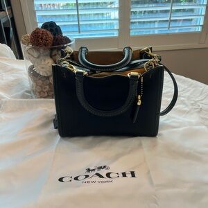 Coach Rogue 25 Shoulder Bag, Black, Brass Hardware